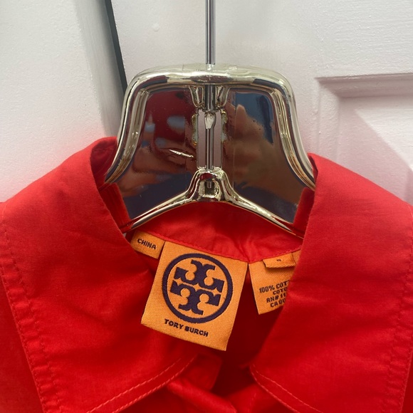 Tory Burch orange top with beautiful gold Tory Burch buttons - Picture 2 of 5